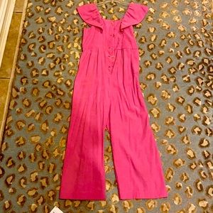 pink ruffle sleeve jumper